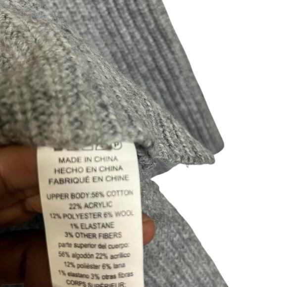 MIchael Kors Two Tone Colorblock Mock Neck Wool Blend Sweater Gray M EUC  (3006) - Picture 6 of 8